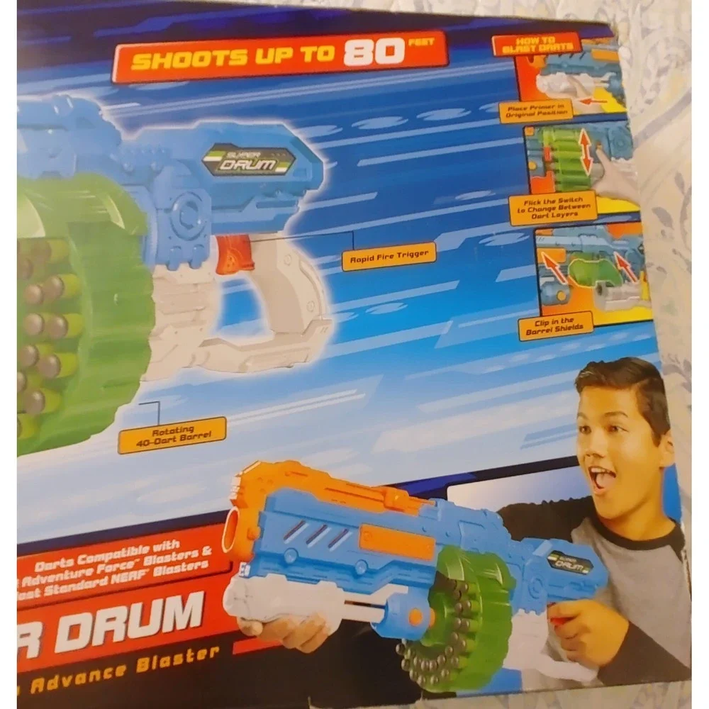 Adventure Force Villainator Pump Action Super Drum Dart Blaster Nerf Compatible